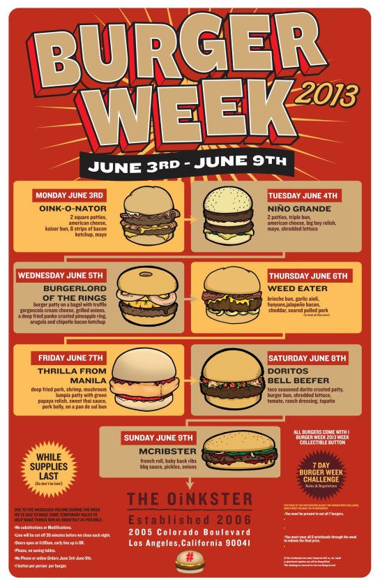 Burger Week 2013 Line Up